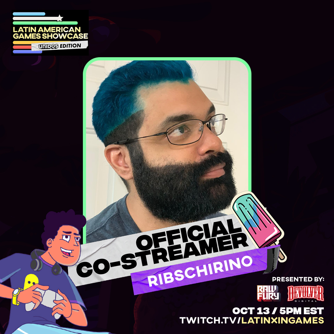 RibsChirino's tweet photo. RIBS RACK™!

I'm super stoked to announce that I'll be once again joining @LAGShowcase as an official co-streamer for the UNIDOS Edition! Tune in tomorrow and discover tons of cool new games developed in our very own neighborhoods! Representing LatAm countries!

Vamos con todo! https://t.co/Gk8tv2g4sB