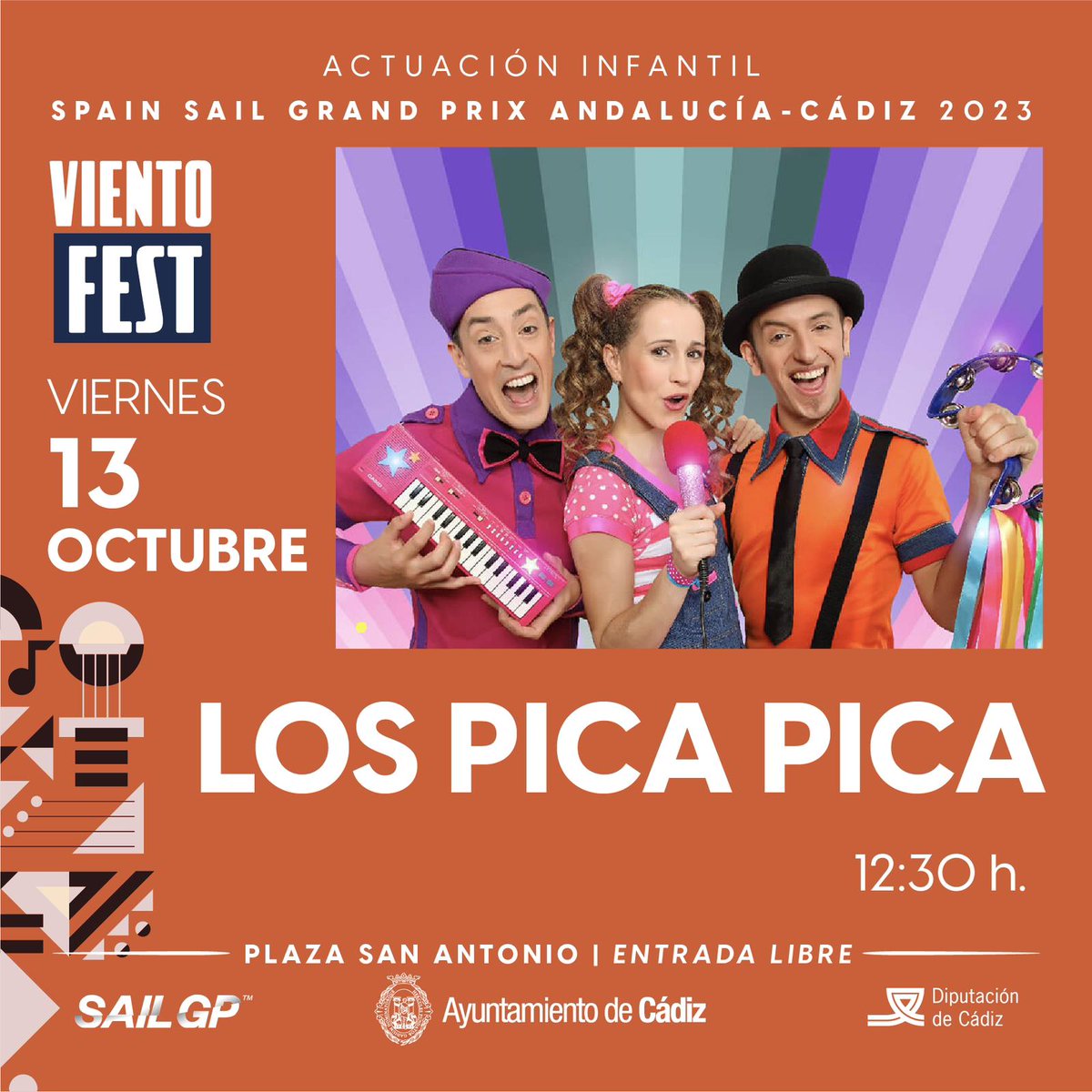 Cadiz_es's tweet photo. 🔵 Este VIERNES en la plaza de San Antonio

#VientoFest @SailGPESP @SailGP #SailGPCádiz https://t.co/iAi39OUUCy