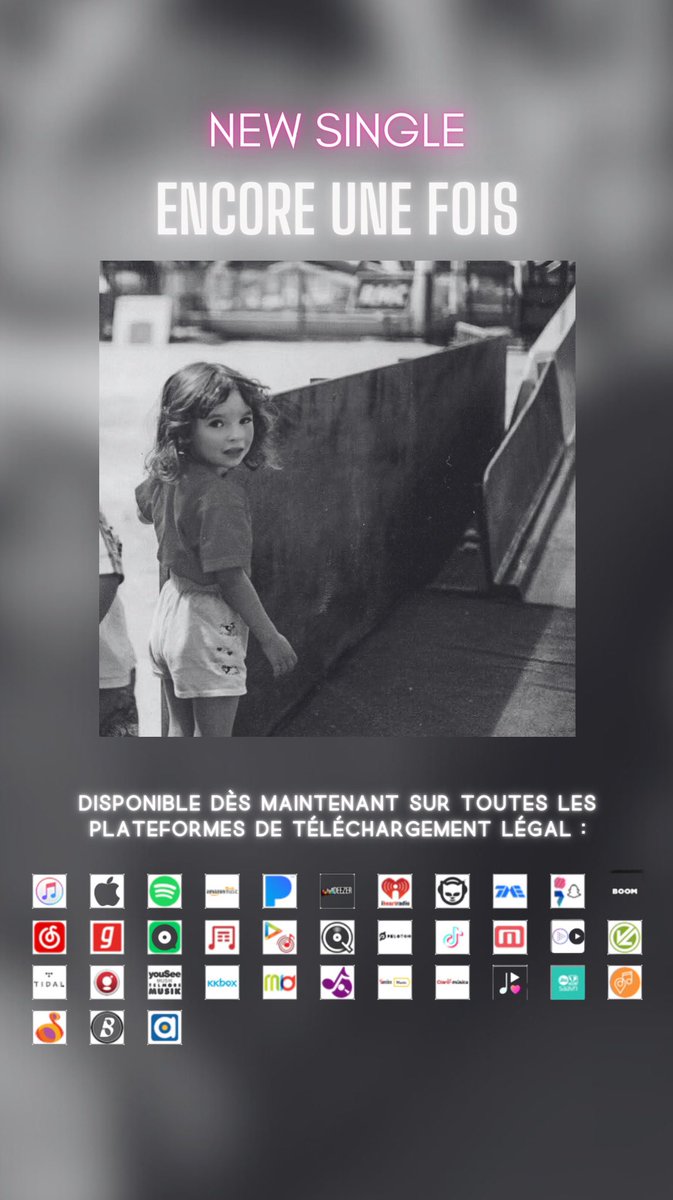 IL EST À VOUS ! 🎙️
Mon nouveau single “encore une fois” est DISPONIBLE sur toutes les plateformes de téléchargement légal. ✨

Spotify : urlz.fr/o0km
Deezer : urlz.fr/o0kh
Amazon : urlz.fr/o0kg
Apple Music : urlz.fr/o0kk

🖤