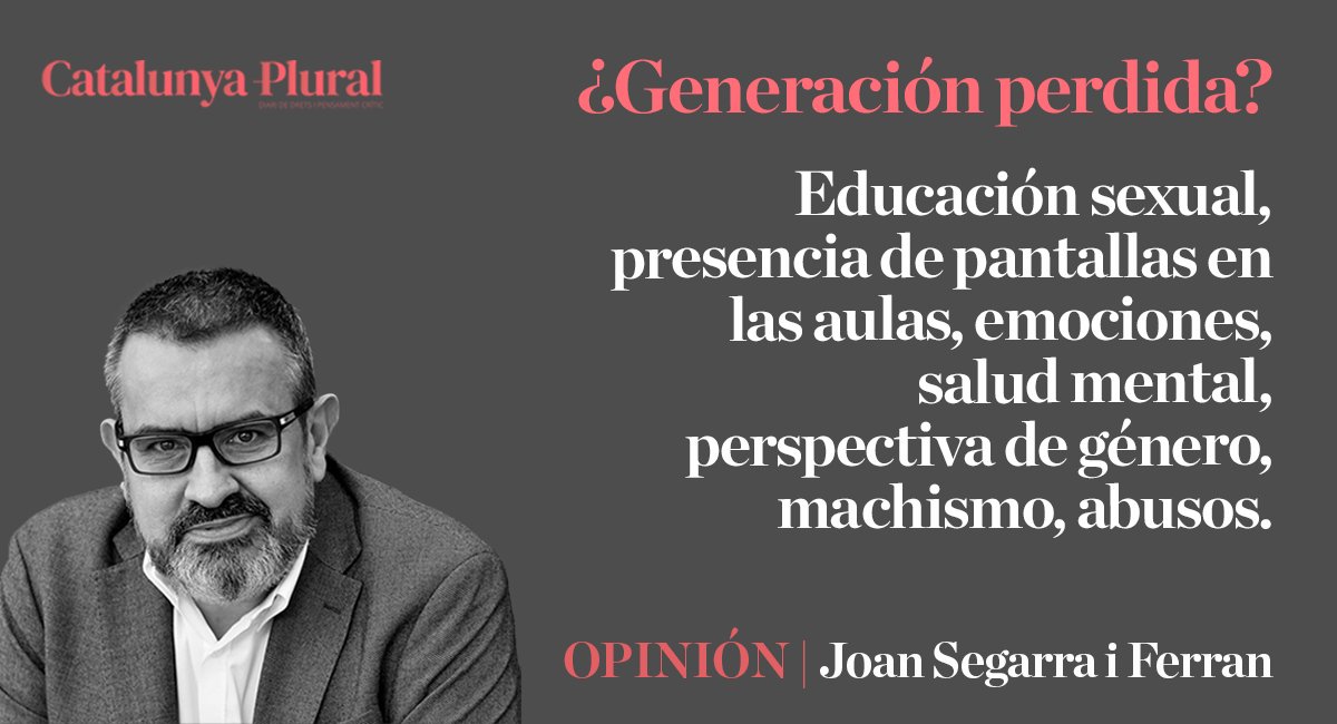 OPINIÓN | <a href="/JoanSegarra67/">Joan Segarra</a>: "Cada generación vive con sus dificultades y tropiezos y sale adelante. Mejor o peor que la anterior, depende. No queremos ni nos podemos permitir generaciones perdidas".

catalunyaplural.cat/es/generacion-…