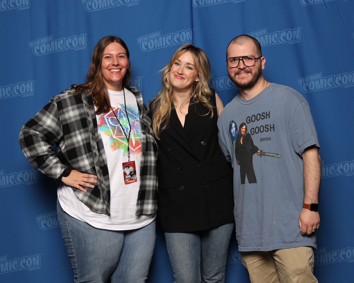 NathanNate_N8's tweet photo. Just in case @VoiceOfOBrien needs to giggle at my shirt again. Your laugh literally made my day, on top of an already awesome day. @matthewmercer @LauraBaileyVO @Marisha_Ray @samriegel @executivegoth @WillingBlam #NYCC2023 #CriticalRole #GOOSH https://t.co/8JBXgquPRS