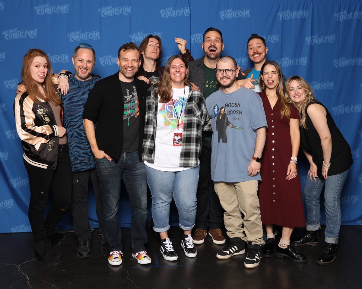 NathanNate_N8's tweet photo. Just in case @VoiceOfOBrien needs to giggle at my shirt again. Your laugh literally made my day, on top of an already awesome day. @matthewmercer @LauraBaileyVO @Marisha_Ray @samriegel @executivegoth @WillingBlam #NYCC2023 #CriticalRole #GOOSH https://t.co/8JBXgquPRS