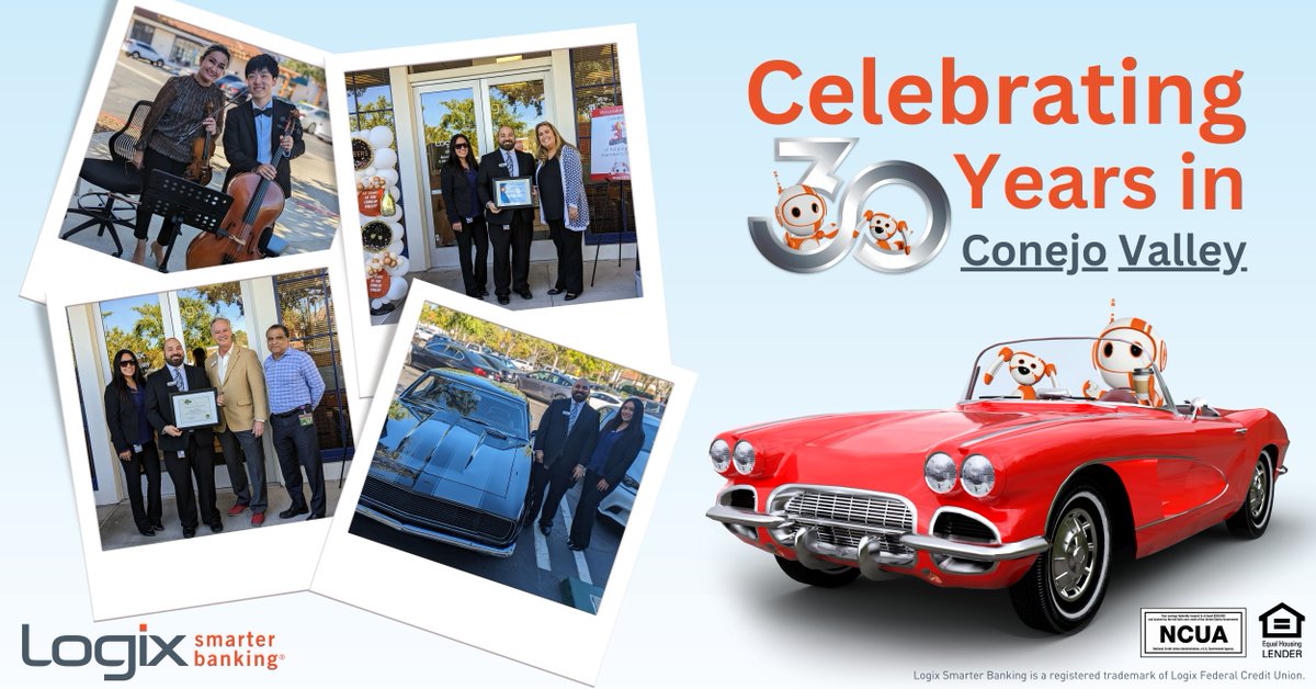 LogixFCU's tweet photo. 🎉 3 Cheers to 3️⃣0️⃣ Years! 🤩

Thank you #ConejoValley for your support of the #Logix 30-year celebration at our #WestlakeVillagebranch last weekend. We are delighted that the community came out to celebrate and enjoy a delicious treat from #TheFive07. 🧡 #LogixInTheCommunity https://t.co/fNL23o9HI0