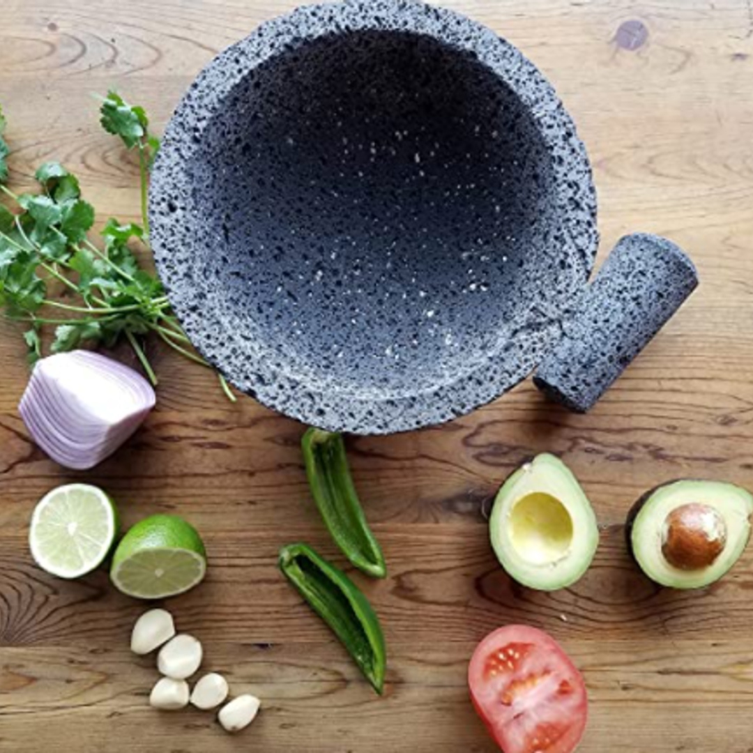 Carved of natural volcanic stone provides an ideal grinding surface for spices or making delicious fresh guacamole #farmhousespitsandspoons #yummy #delicious #happy #mindfulness #lifestyle #supportlocalbusinesses #family #recipe #tasty #cooking #homemade farmhousespitsandspoons.com/authentic-molc…