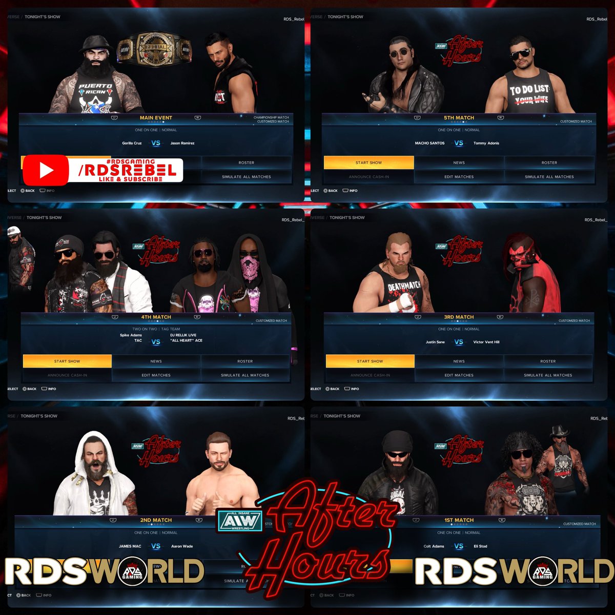 We are live with Episode 33 of AIW After Hours! Come check out some great matches! Also if the #COOLHEARTS beat the current tag champs #INSANE they will be granted a shot at the CoH Tag Team Championships! #RDSWORLD #RDSGAMING #WWE2K23

youtube.com/live/fRB3iovIW…