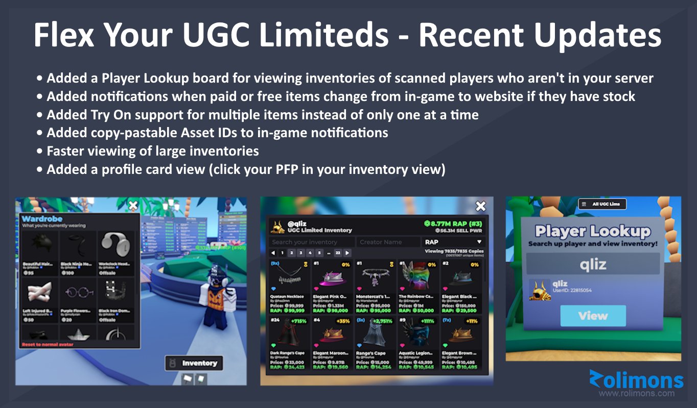 Flex Your UGC Limiteds  Roblox Game - Rolimon's