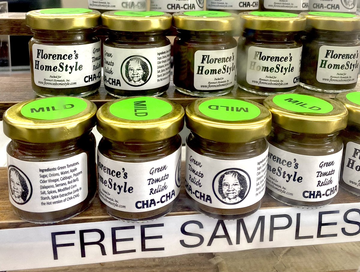 Free samples of Florence's HomeStyle Cha-Cha coming soon to select local retailers and on our website! Stay connected with us for updates on availability or contact us! FlorencesHomestyle.com #freesamples #freesamplesbymail #chacha #soulfood #greentomatoes #fallflavors