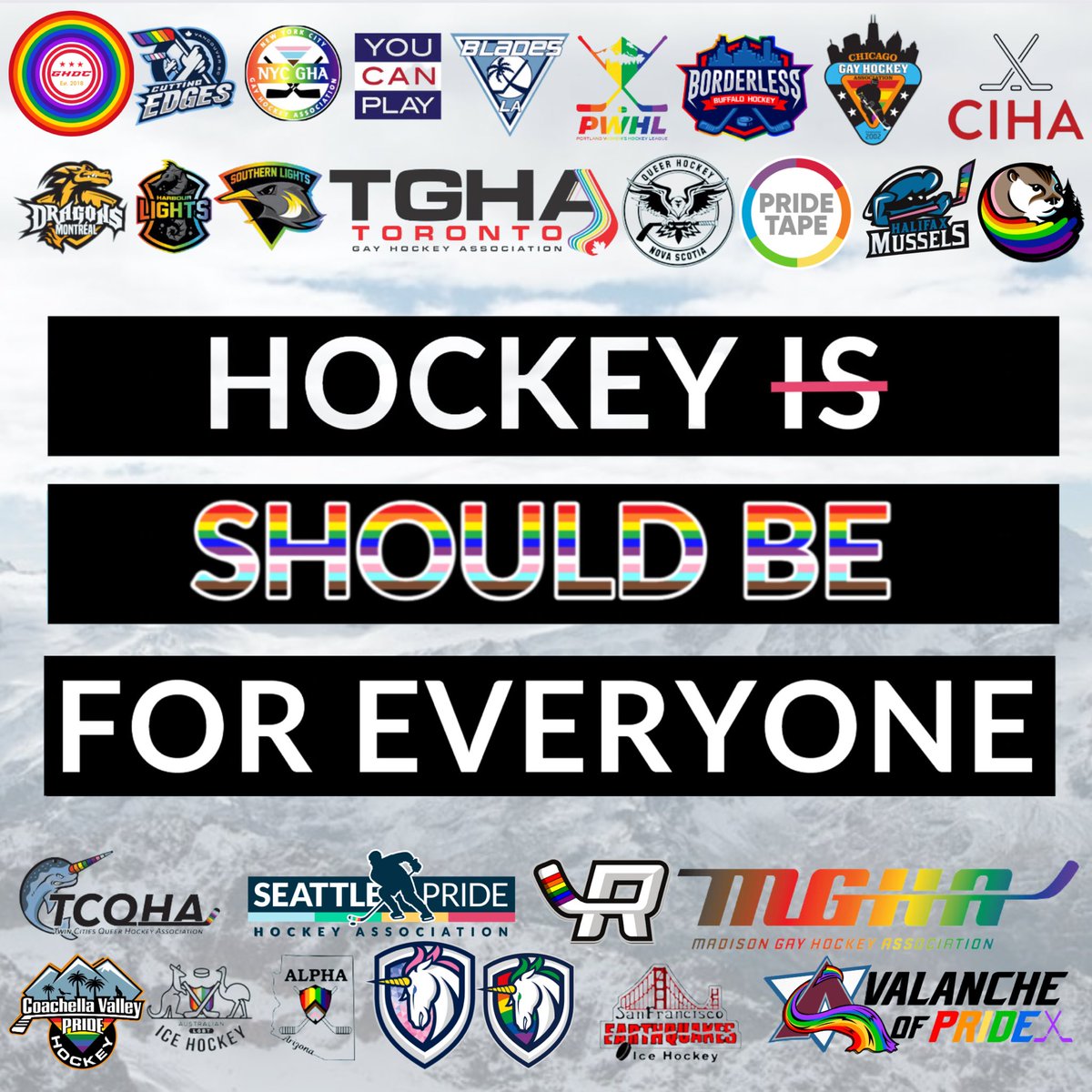 nickus13's tweet photo. The Avalanche of Pride have joined countless international LGBTQ+ hockey organizations in reacting to the decisions made this week by the @NHL. We still believe “Hockey Is For Everyone.” #GoAvsGo #AvsPride @NHLPA @PR_NHL @Avalanche @DNVR_Avalanche @PrideTape https://t.co/zREuVFGAu4