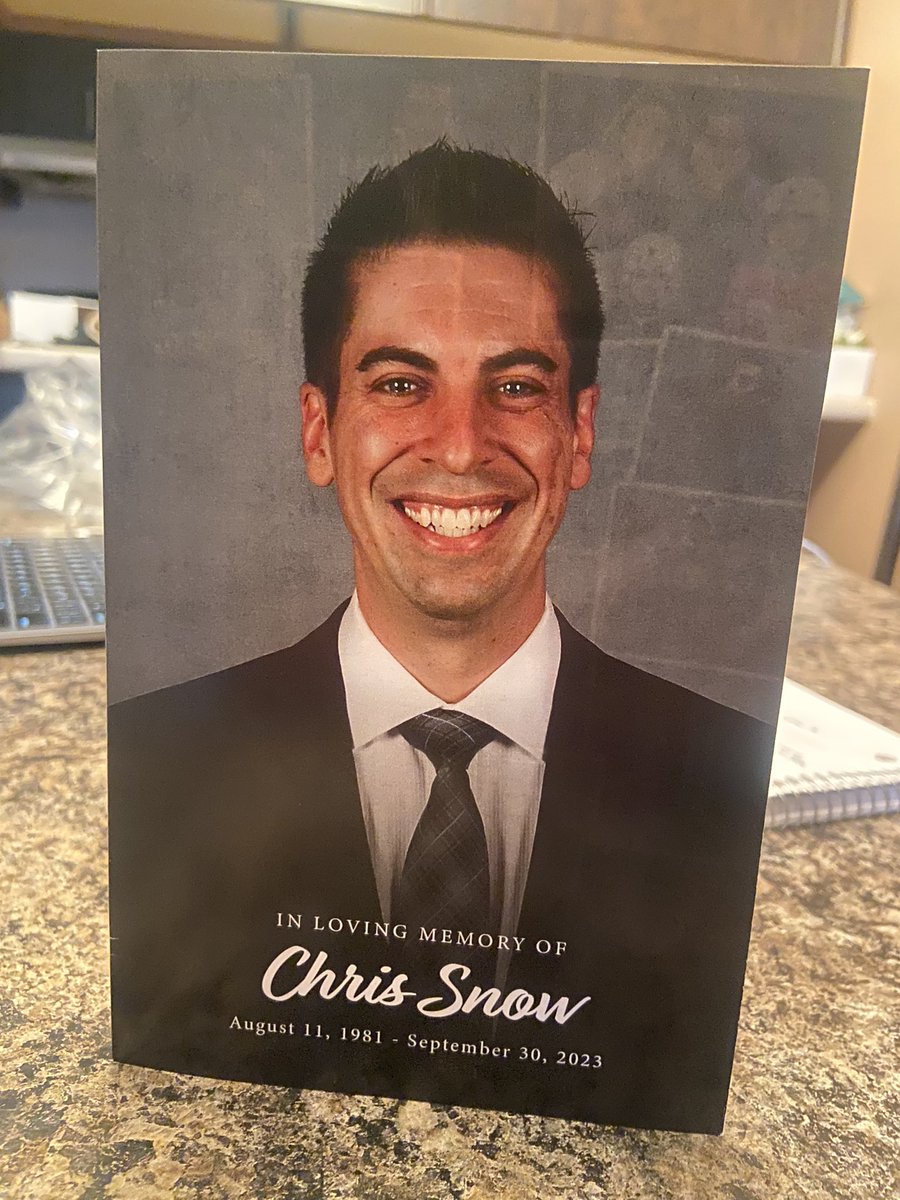 salimvalji's tweet image. Incredibly moving memorial service for Chris Snow today. His wife Kelsie and others spoke about how wonderful and resilient a human being he was. As Brad Treliving put it, he taught us the difference between being alive and living. Rest In Peace, Chris. #SnowyStrong