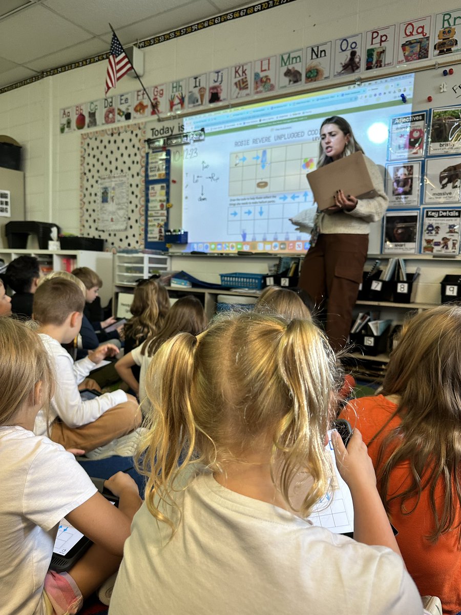 KristynSoldan's tweet photo. Thank you @iCoachGabi for the amazing coding lesson today! We loved it! #osd135 @ctlbulldogs @Seesaw https://t.co/Uchr2TYd96