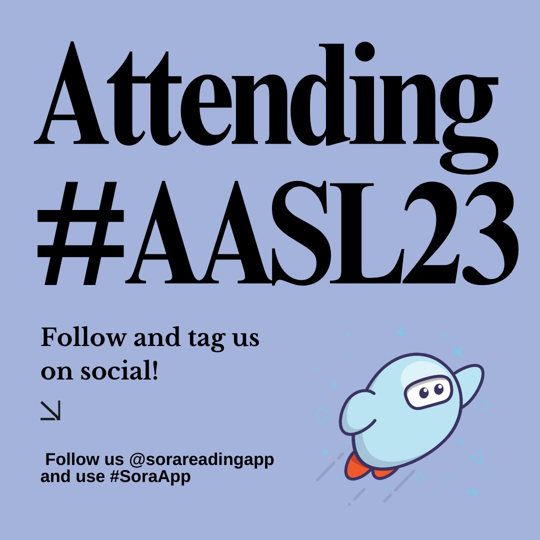 📚 Exciting news for #AASL23 attendees! 📚 We can't wait to connect with you at the 2023 American Association of School Librarians Conference in Tampa from October 19-21. Schedule a meeting with us and sign up for a Sora care package: bit.ly/3S3VRfY @aasl