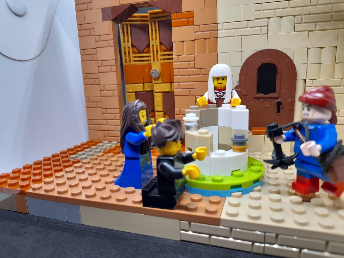 mog21's tweet photo. #Renaissance #painter Piero della Francesca died #OTD 12 October 1492. Here's Saint #Elizabeth  #saves a boy reinterpreted in @LEGO_Group after original @GalleriaNazUmbr #pierodellafrancesca #well #LEGO #italianart #architecture #predella #clouds #saintelizabeth https://t.co/GCOAZGd0md