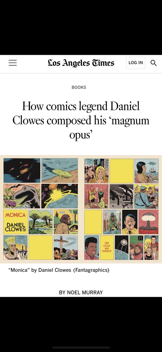 Daniel Clowes (@danielclowes) on Twitter photo For The Los Angeles Times, Noel Murray speaks with Daniel Clowes, Ari Aster, Adrian Tomine, and Rina Ayuyang about Monica! <a href="/latimes/">Los Angeles Times</a> <a href="/fantagraphics/">Fantagraphics</a>
latimes.com/entertainment-… For The Los Angeles Times, Noel Murray speaks with Daniel Clowes, Ari Aster, Adrian Tomine, and Rina Ayuyang about Monica! <a href="/latimes/">Los Angeles Times</a> <a href="/fantagraphics/">Fantagraphics</a>
latimes.com/entertainment-…