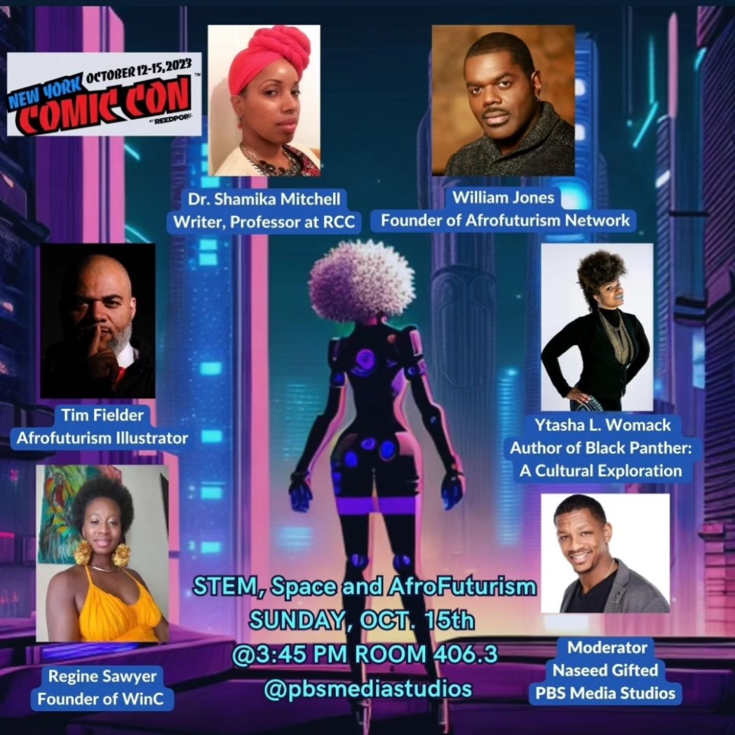 New York Comic Con has landed! I'm on a panel Sunday with some of my favorite peeps. Also, I'm signing copies of 'Black Panther: A Cultural Exploration' at booth 5400 Fri & Sat 3-6 pm and Sun 10 to 2 pm.