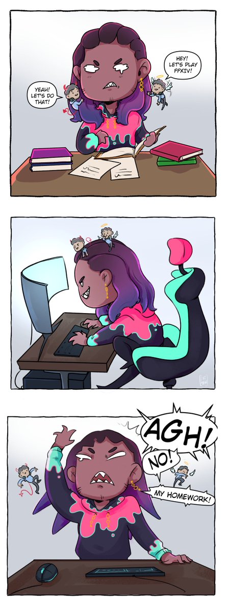 midgargospel's tweet photo. A day in the life ft. @Lav3ll_ 
Art by @catkan12 https://t.co/Bz1te5YBnK