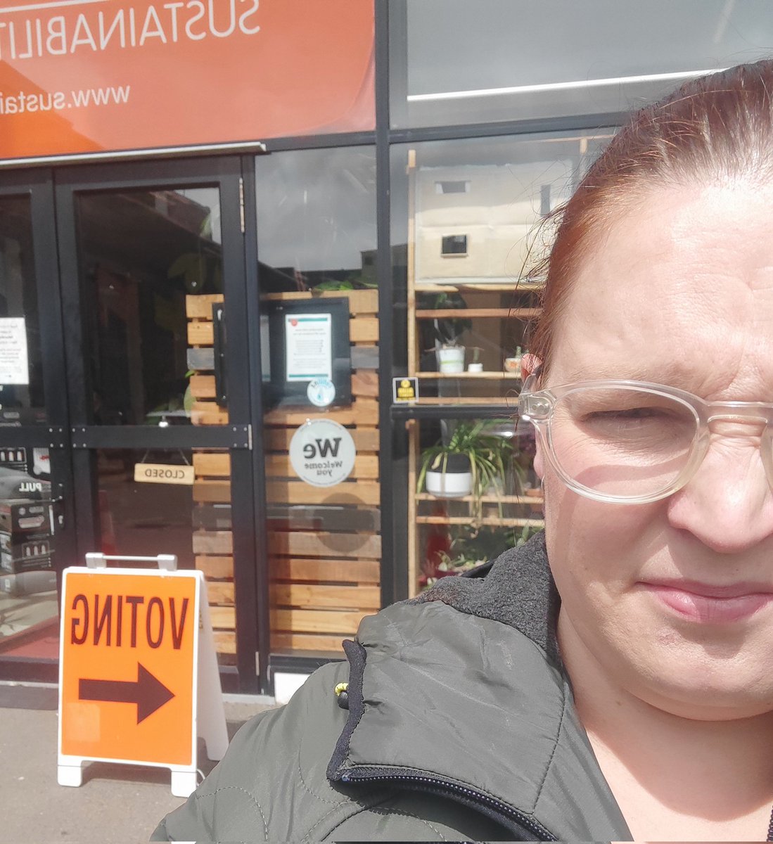 Peak Wellington voting. I'm thrilled to be here with my fellow lefties but the sun is also in my eyes.