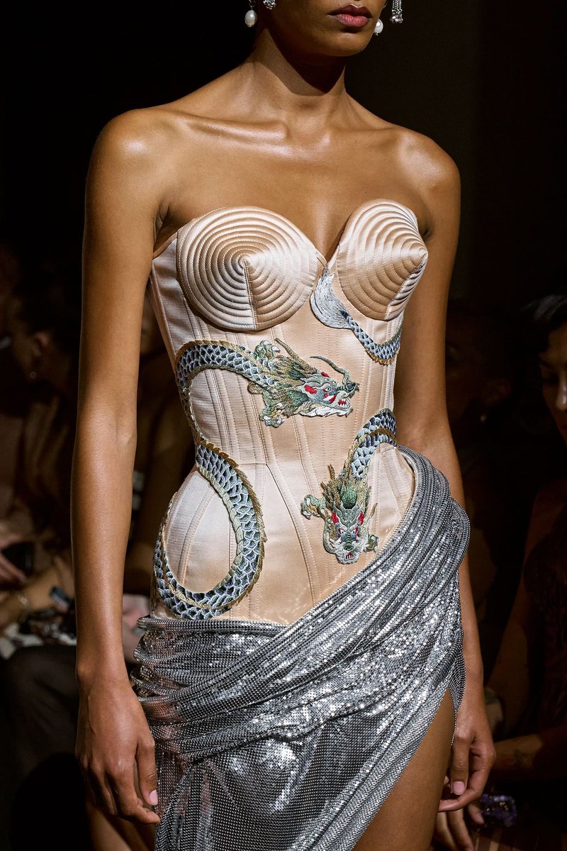 Jean Paul Gaultier dragon corset couture aw23
