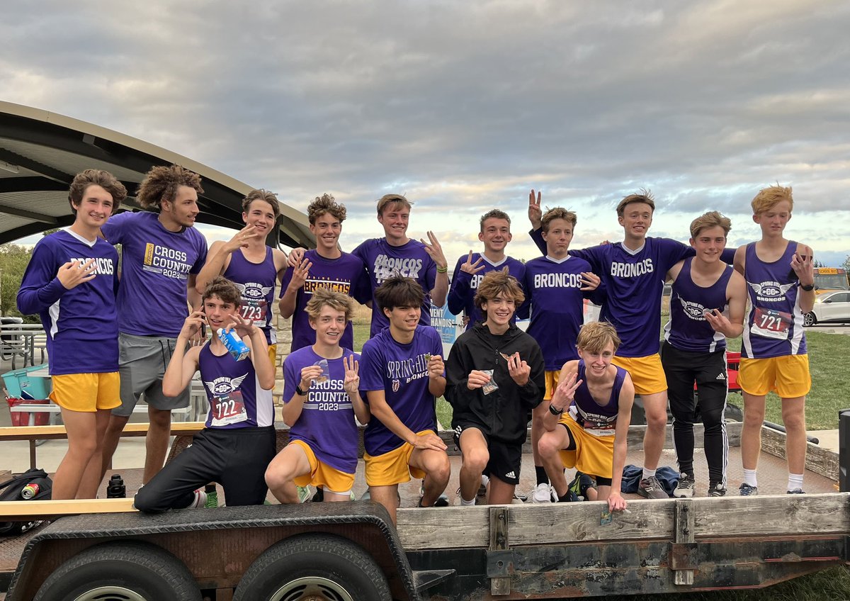 SHHS_XCountry's tweet photo. Our boys were excited about the 3-peat as Frontier League Champs!  All-league honors:  1st team for Calen, Zack, Jack, and Dylan!  Honorable mention for Skyler and Brody! https://t.co/oVvk6rGe3K