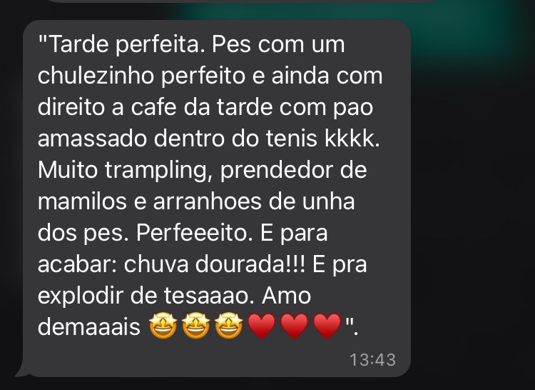 goddess_gaucham's tweet photo. Feedback da sessão com o meu podo querido 

• sessão • FinD • feet • podolatria • golden shower • dominação • https://t.co/olX2FphqWj