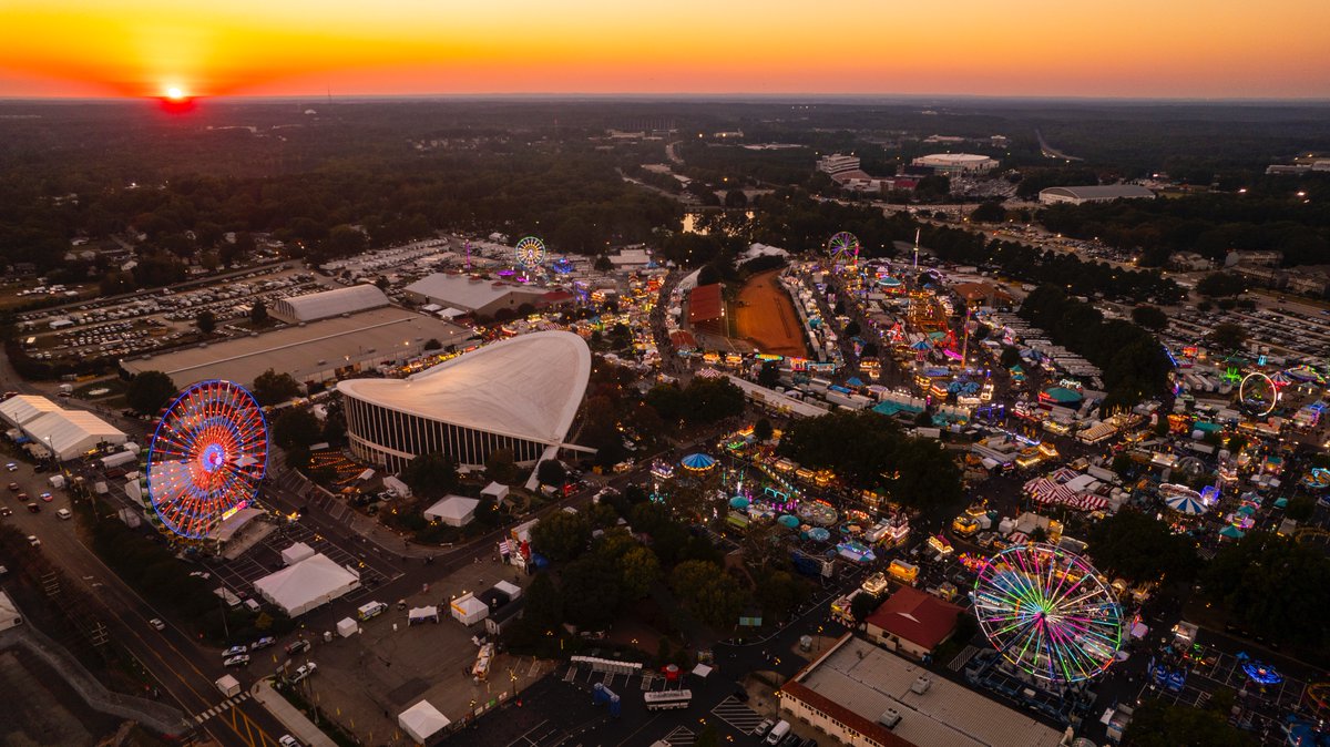 An aerial view of the 2023 North Carolina State Fair in Raleigh. The fair opened today, Thursday, Oct 12th and will run until Sunday, Oct 22. #ncstatefair @newsobserver