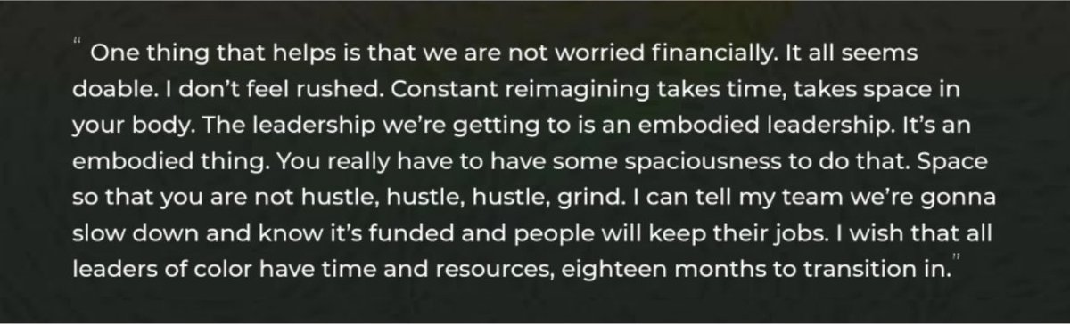 Tweet 13
Funding has a huge impact on what BIPOC leaders are able to achieve and how they are able to reimagine their organizations. Solid resourcing and funder relationships are among the qualities that set BIPOC leaders up for success.

Find out more: rsclark.org/resources