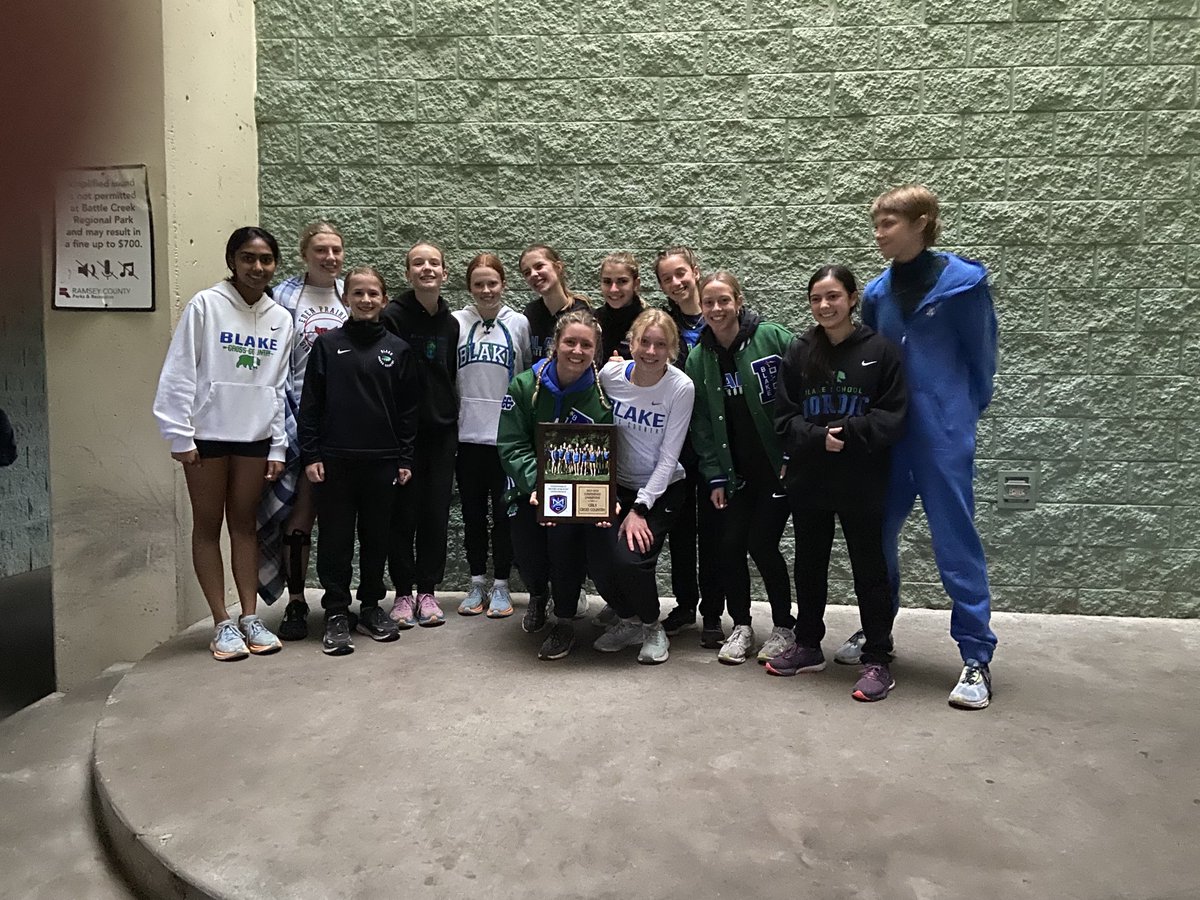 IMACMN's tweet photo. They double dipped!!! Blake Girls Cross Country wins the ⁦@IMACMN⁩ conference title tonight as well. Congrats girls. ⁦@SportsatBlake⁩ ⁦@LifeatBlake⁩ https://t.co/fpueBIynVi