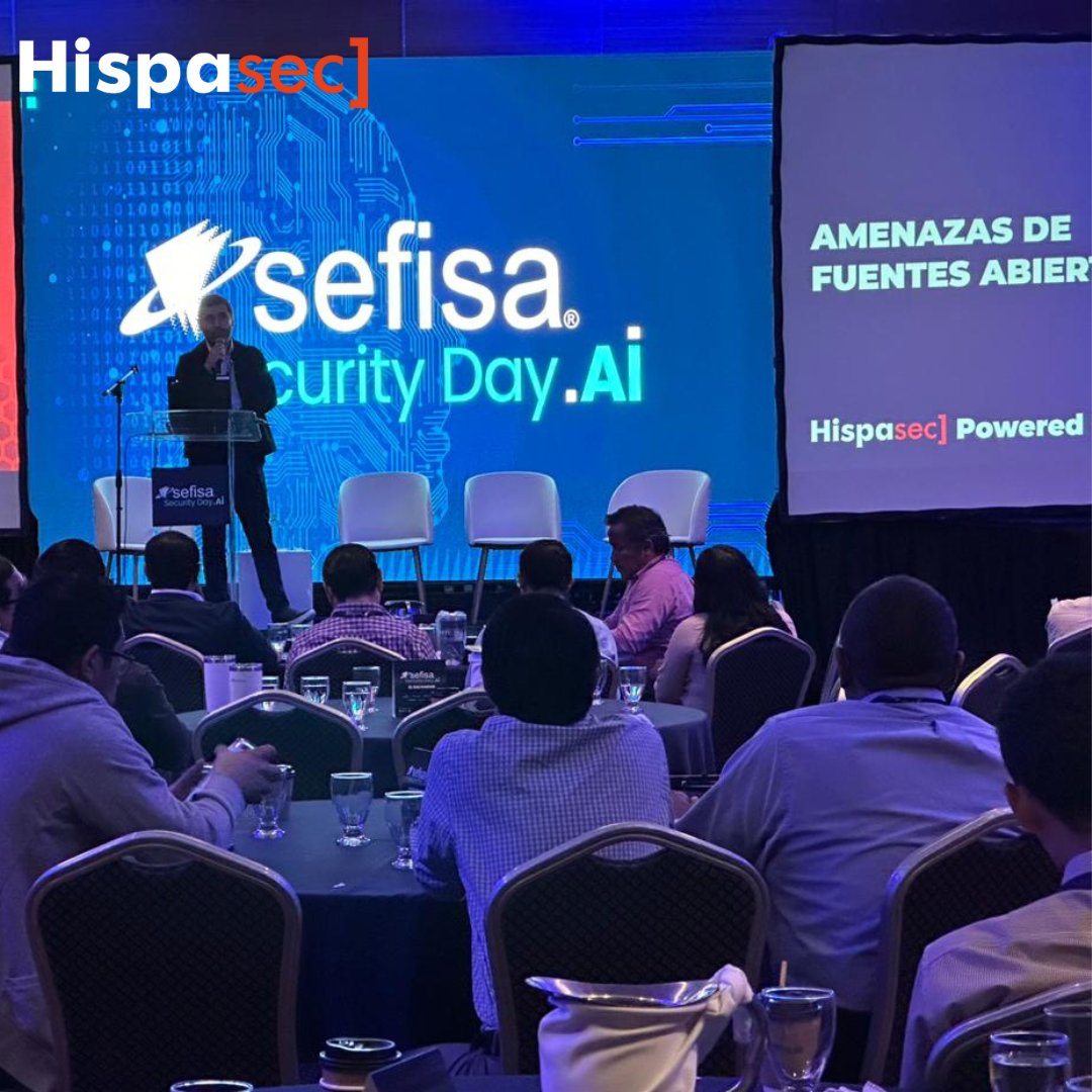 SefisaCA's tweet photo. Y cerrando nuestro #SefisaSecurityDay en #ElSalvador, @hispasec y su representante Miguel Manteca, nos han acompañado con su charla "Threat Intelligence – Antifraude y Protección de Marca"
#Sefisa2023 https://t.co/oAfBn2thk5