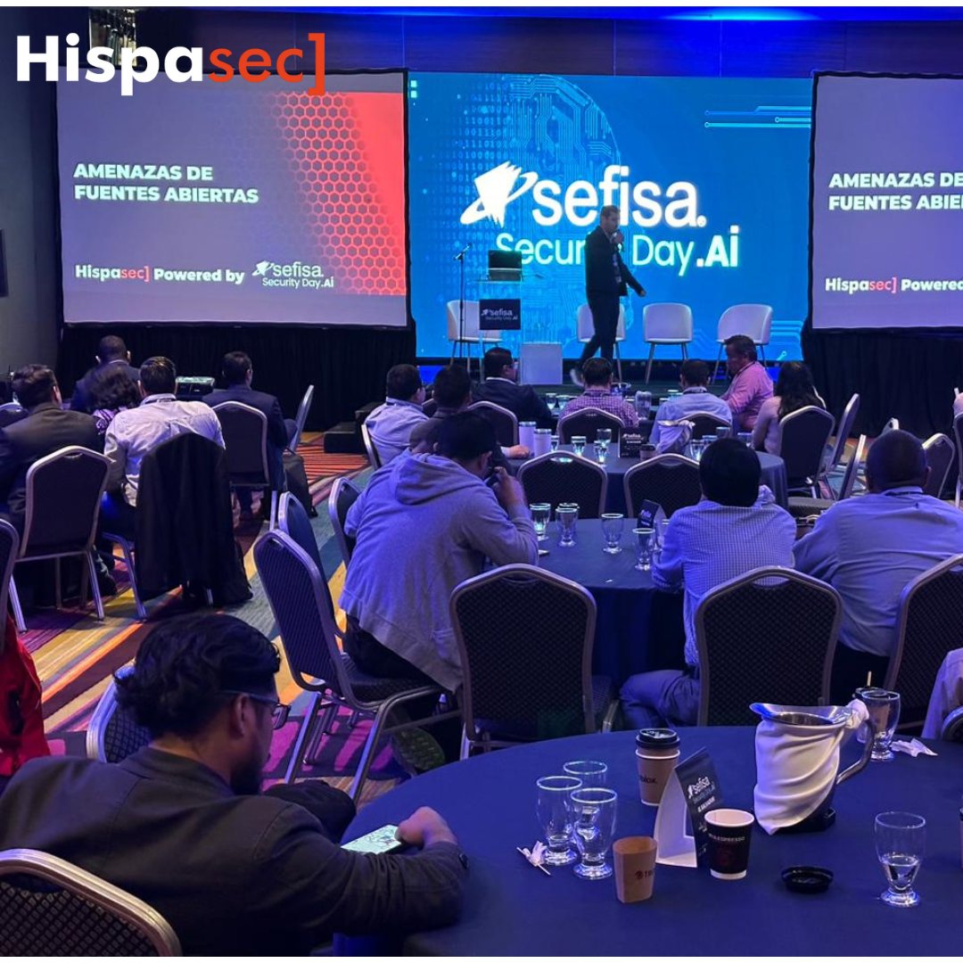 SefisaCA's tweet photo. Y cerrando nuestro #SefisaSecurityDay en #ElSalvador, @hispasec y su representante Miguel Manteca, nos han acompañado con su charla "Threat Intelligence – Antifraude y Protección de Marca"
#Sefisa2023 https://t.co/oAfBn2thk5