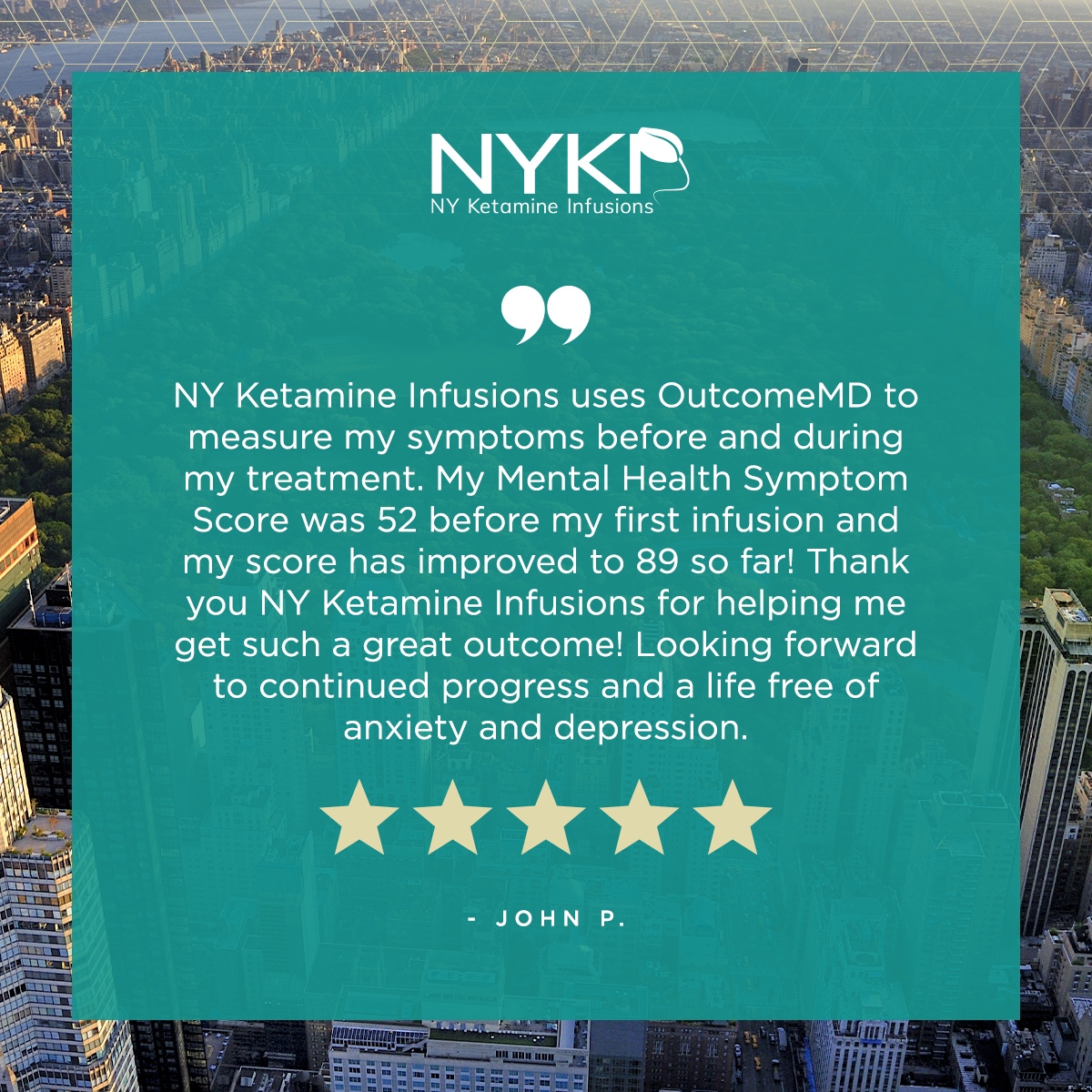 NYKetamine's tweet photo. Helping our patients improve is our number one goal at NYKI. We’re so glad to hear about your progress, John! To learn about the mental health resources we offer, visit us at: https://t.co/1YvkvAqSP1 #NYKI #NYKetamineInfusions #NYKIWestchester #KetamineTreatment https://t.co/MEYFhfLC4w