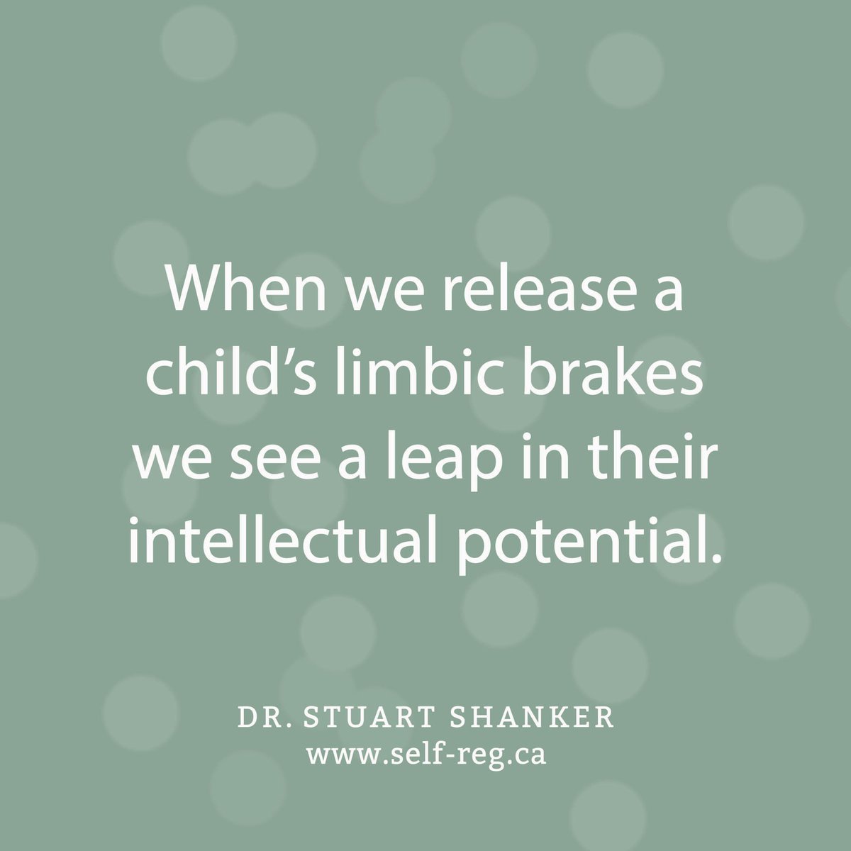 "When we release a child's limbic brakes we see a leap in their intellectual potential." ~ Stuart Shanker
self-reg.ca

#ShankerWisdom #SelfReg