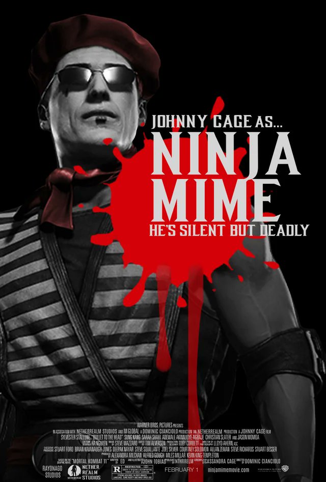 djboogie69's tweet photo. Thatโs how I know youโre a clone, cuz the original would say that #NinjaMime is his favorite movie!! #JohnnyCage https://t.co/7nq64r1ZGb