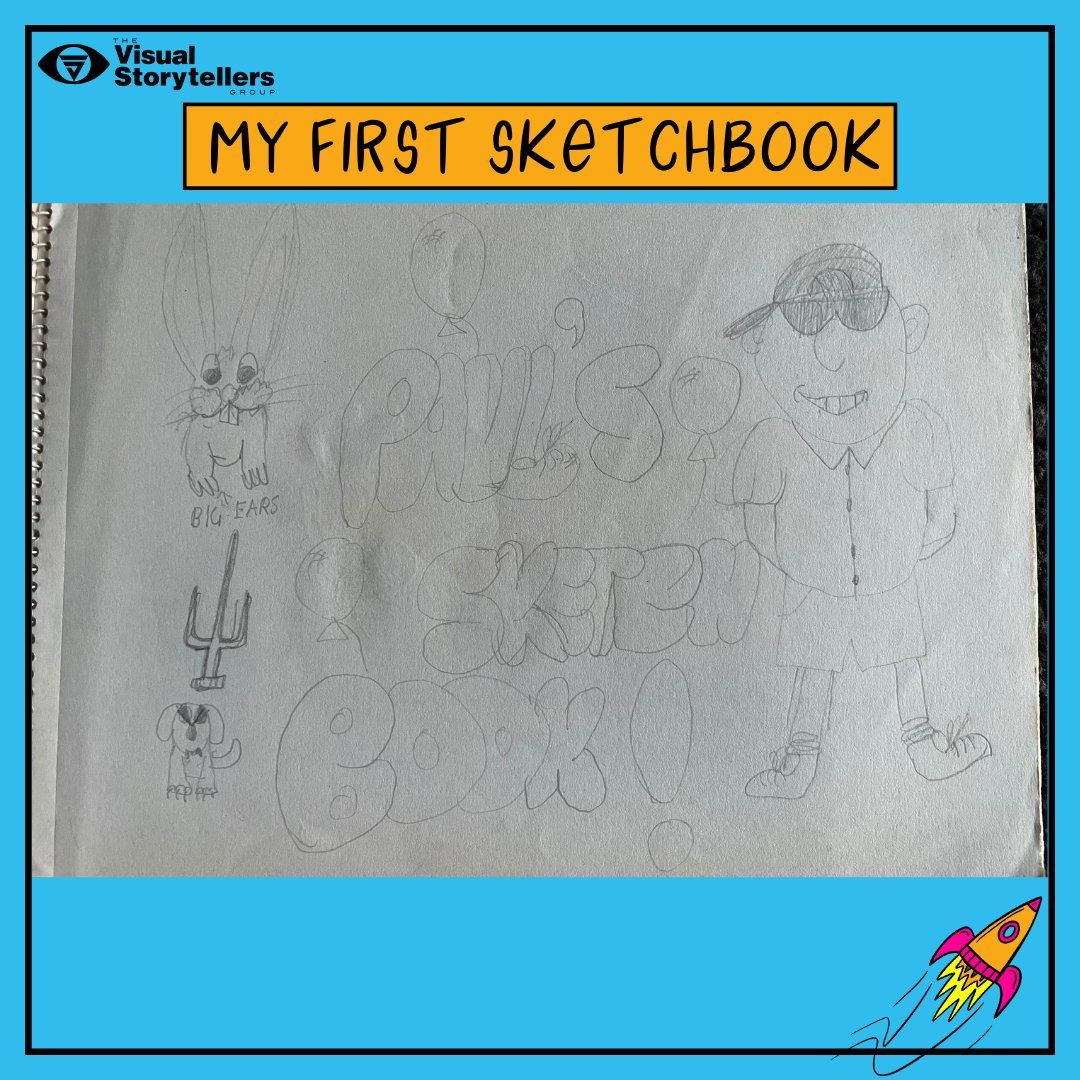 VisStoryTellers's tweet photo. I found my first ever #sketchbook. I loved this thing &amp; remember labouring over this picture of Santa &amp; his reindeer! I also remember mastering this rabbit drawing always drawing it with the ears folded in that way! Have you kept any of your early #artworks or #drawings ? https://t.co/P8UDretLTH