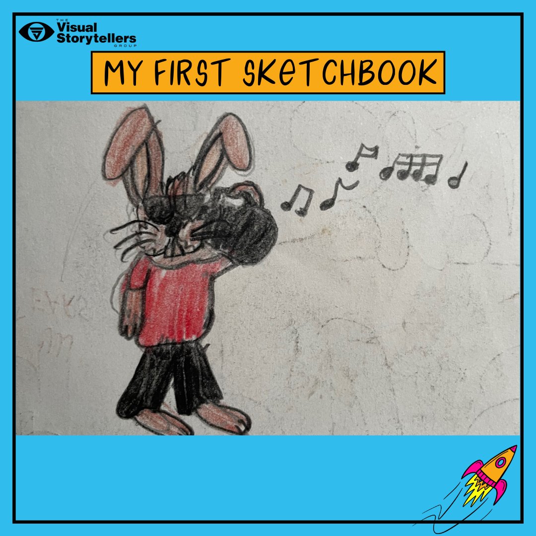 I found my first ever #sketchbook. I loved this thing &amp; remember labouring over this picture of Santa &amp; his reindeer! I also remember mastering this rabbit drawing always drawing it with the ears folded in that way! Have you kept any of your early #artworks or #drawings ?