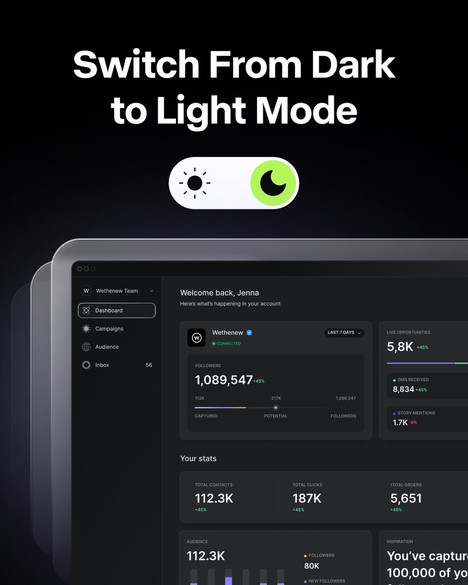 Introducing Dark Mode. Available now in the settings on your Drop dashboard. which side are you on? 🌒