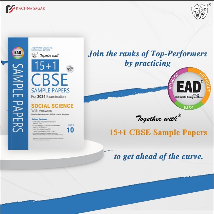 rachnasagargrp's tweet image. Practice for Self-Evaluation & Better Preparation!
‘Together with’ 15+1 #CBSESamplePapers: For a deeper insight into question typologies as per EAD levels to prepare #students for 2024 #BoardExams.
Avail best offers on bit.ly/46r1E3z
.
.
#EAD #RSPL #RachnaSagar