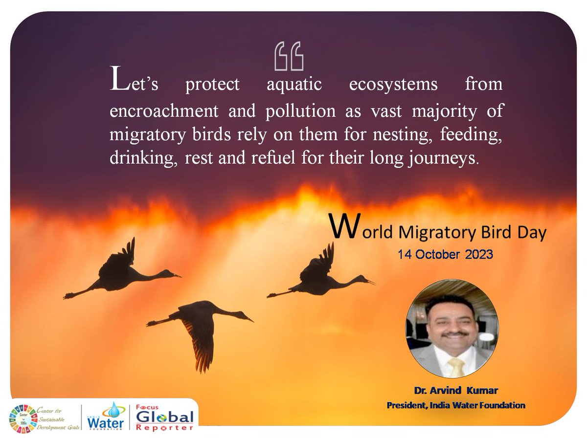 Dr Arvind Kumar (@drarvindkumar1) on Twitter photo #WMBD2023 #WorldMigratoryBirdDay #AquaticEcosystem #GlobalBirdWeekend #UnitedforBiodiversity #SingFlySoar #LikeABird #Environment #Forest #OctoberBigDay #ForNature #CounterMEASURE #CoP28 #Ecosystem #ActNow #SDGs #NatureProtection <a href="/PMOIndia/">PMO India</a> <a href="/narendramodi/">Narendra Modi</a> <a href="/byadavbjp/">Bhupender Yadav</a> @BrdHvn #WMBD2023 #WorldMigratoryBirdDay #AquaticEcosystem #GlobalBirdWeekend #UnitedforBiodiversity #SingFlySoar #LikeABird #Environment #Forest #OctoberBigDay #ForNature #CounterMEASURE #CoP28 #Ecosystem #ActNow #SDGs #NatureProtection <a href="/PMOIndia/">PMO India</a> <a href="/narendramodi/">Narendra Modi</a> <a href="/byadavbjp/">Bhupender Yadav</a> @BrdHvn