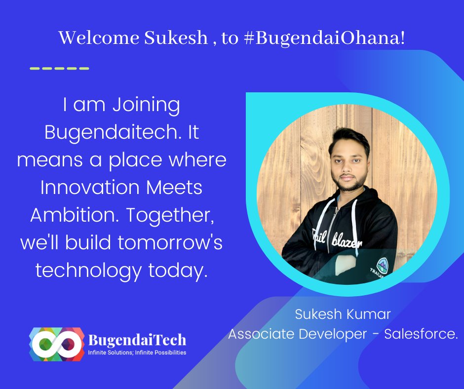 BugendaiTech's tweet image. Many congratulations to Sukesh Kumar for joining #BugendaiTech as an #AssociateDeveloper.! Your journey with us is just beginning, and we are excited to see the amazing things we will accomplish together.
#NewHire #WelcomeAboard #TeamExpansion #Work #Unity #BugendaiOhana