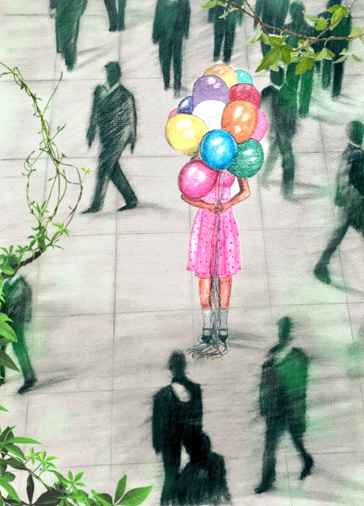 FANTASY DENIAL by @fizzy035 

I love how the people have motion lines. Then how the color of the balloons draw my eyes to the main subject

foundation.app/@FizzzUnusual/…

#FoundationFriday