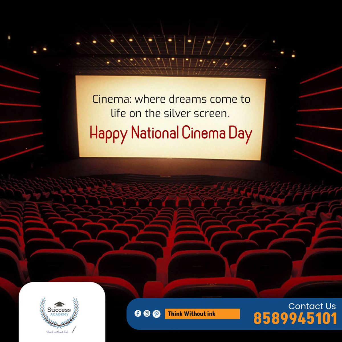 #NationalCinemaDay #CinemaDay #FilmFestival #MovieNight #CinematicExperience
#FilmAppreciation #MovieMagic #CinematicArts #SilverScreen #Cinephile #MovieBuff
#ScreenTime #FilmHeritage #MovieMarathon #SSCCoaching #BankCoaching #SuccessAcademyKochi