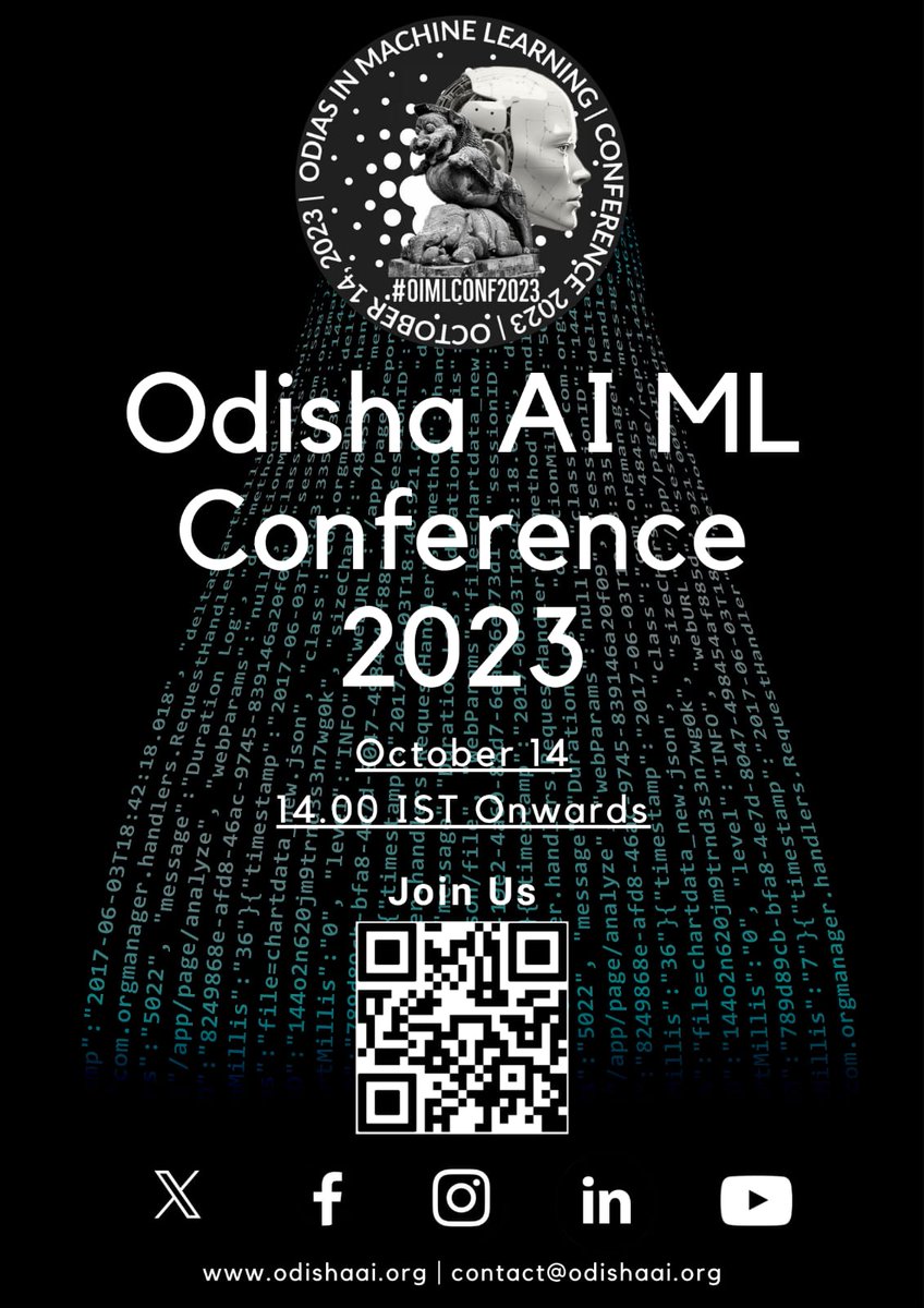 _bhabatosh_'s tweet photo. October 14th, 2023 - Odias In Machine Learning Conference.

Theme "Inclusive Growth through AI - Building Action Plan 2030." 
Website: https://t.co/5cTveEa57o
 Bhubaneswar to Munich
#OAIMLConf2023 #MachineLearning  #MLConference #AI2030 #Odisha
@odias_in_ml   @saswat1986 https://t.co/SvgznG3PbJ