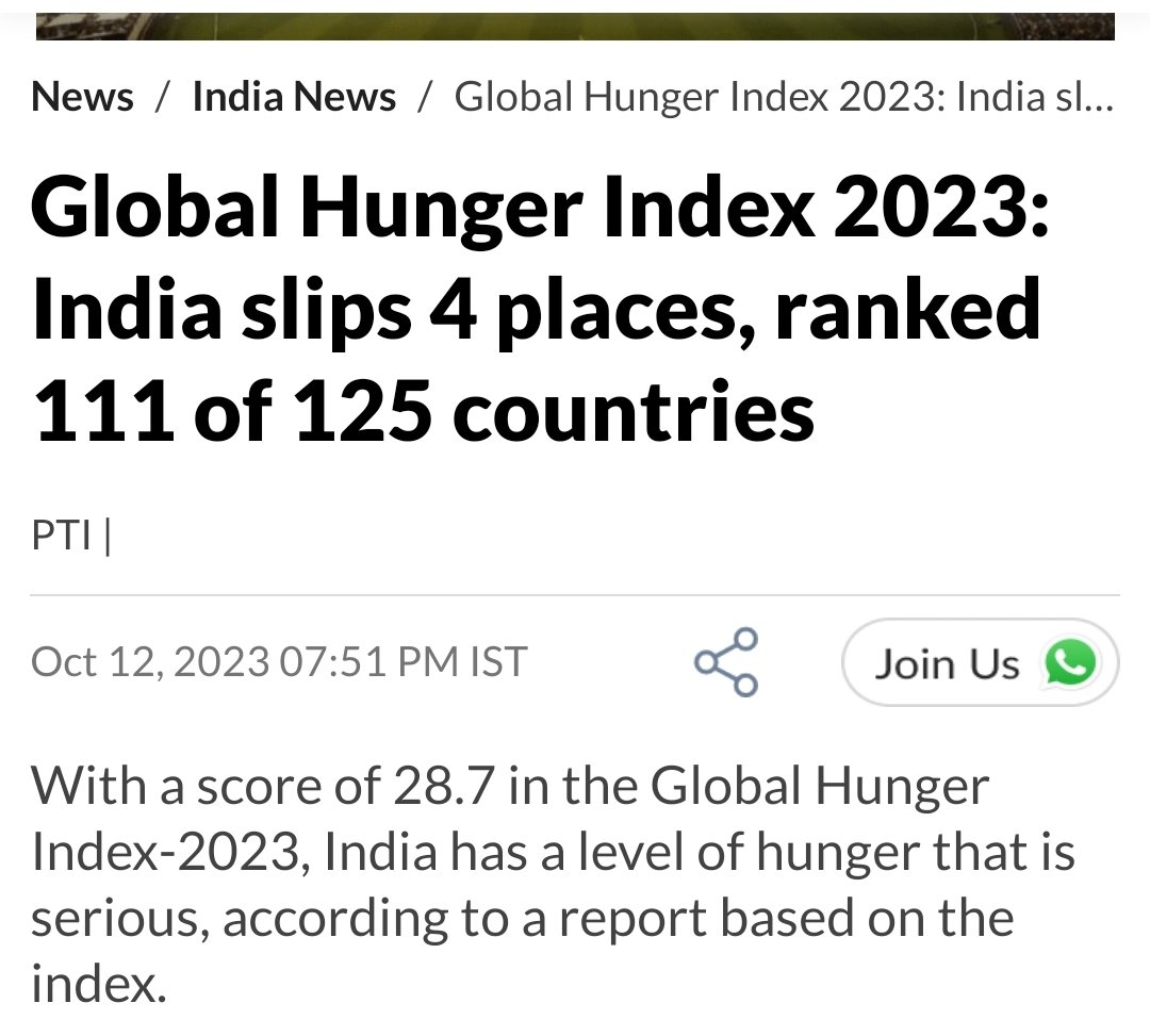 So what? Didn't we land the Chandrayaan on the moon? So what if there are poor people who go to bed on an empty stomach? We have Vande bharat trains? We've Paytm. But we are even lower than Pakistan? That's the only fact that may hurt a Sanghi. Not about starving poor people!