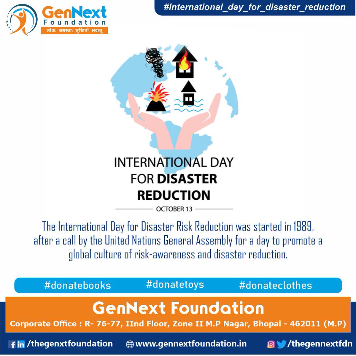 thegennextfdn's tweet photo. #International_day_for_disaster_risk_reduction
The biggest of the accidents would have not happened if some small measures would have been taken…. 

#saveearth #savefuture  #gennextfoundation #love #ngo #givingback #csr #gennext #corporatesocialresponsibility #India #bhopalcity https://t.co/qxasyTHCtk