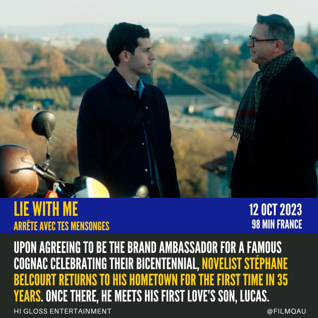 filmqAU's tweet image. Upon agreeing to be the brand ambassador for a famous cognac celebrating their bicentennial, novelist Stéphane Belcourt returns to his hometown for the first time in 35 years. Once there, he meets his first love’s son, Lucas.

#filmQ #LieWithMe #HiGlossEntertainment @HiGlossEnt