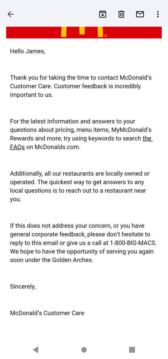 Tokenfour201's tweet image. I x'd @McDonalds and told them their food sucked and was overpriced and they sent me this cookie cutter response. McDonald's definitely isn't worth the money anymore