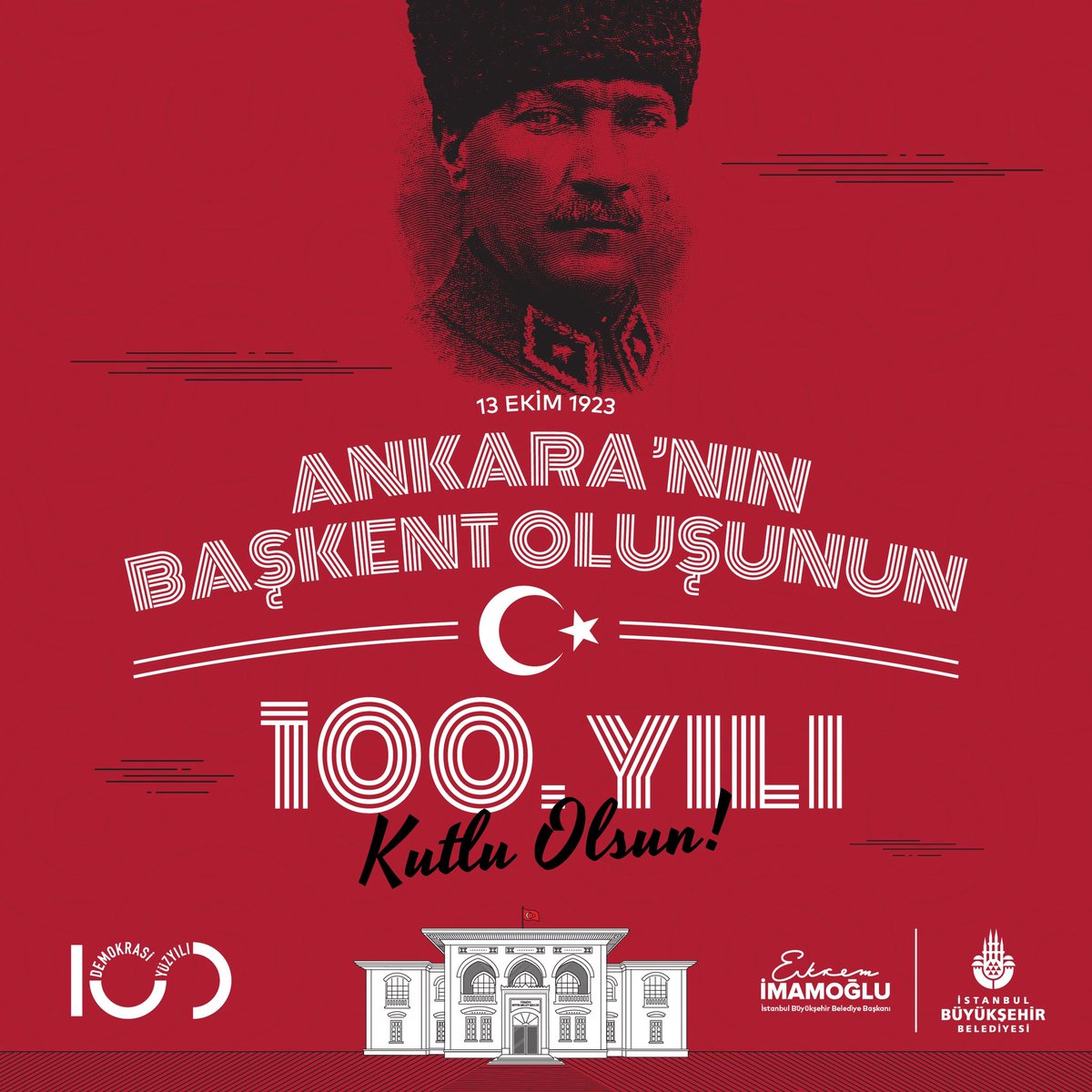 ekrem_imamoglu's tweet photo. Millî Mücadelemizin ve yüzyıllık Cumhuriyetimizin merkezi Ankara… 

Ankara’mızın başkent oluşunun 100. yılı kutlu olsun! https://t.co/sQNhmf5N4b