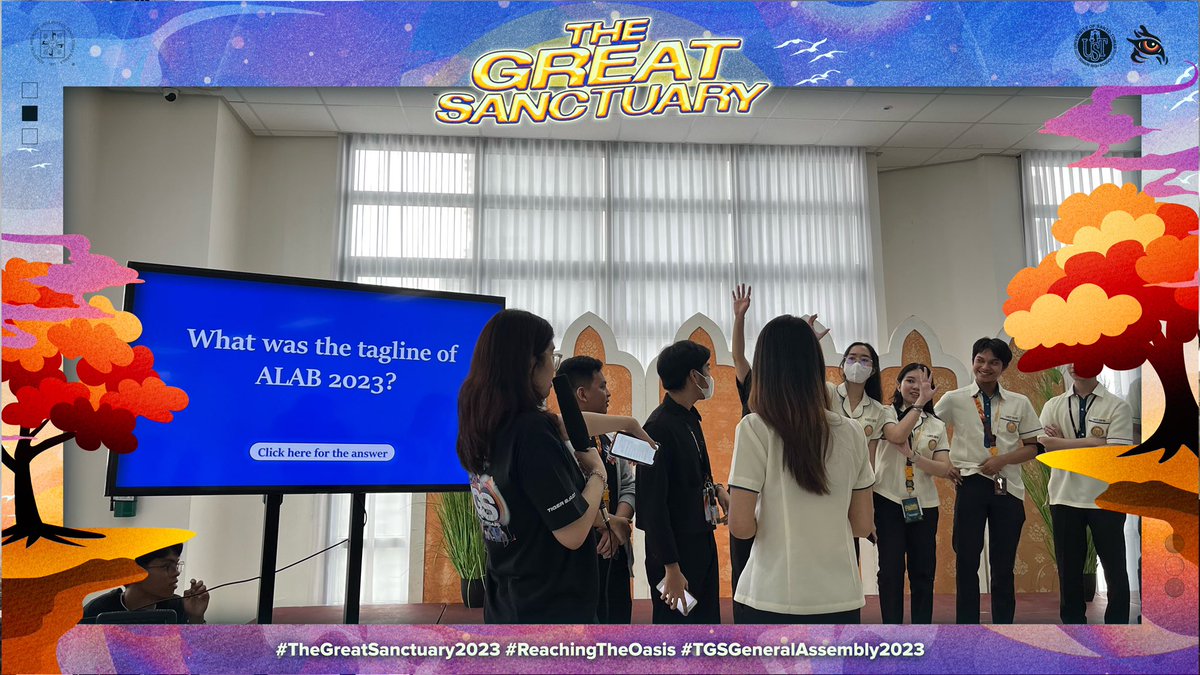 ustigershoot's tweet photo. [12:57] Ready to create beautiful harmonies and mesmerizing symphonies together? 🎶 

Let’s break the ice and test your wisdom through a game of Jeopardy! 🤓

#TheGreatSanctuary2023
#ReachingTheOasis
#TGSGeneralAssembly2023 https://t.co/cE7Bo4h6d2