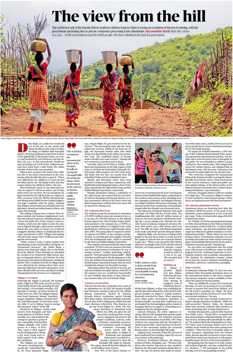 discoverbbsr's tweet photo. The red-brown soil of bauxite belt in #Odisha's Eastern Ghats is seeing an escalation of interest in mining. with govt auctioning sites to pvt cos processing it into aluminium

This comes at a cost to environment &amp; tribals who hv inhabited the land for generations ✍️ @satyabarik https://t.co/K2lf9U1Gc1