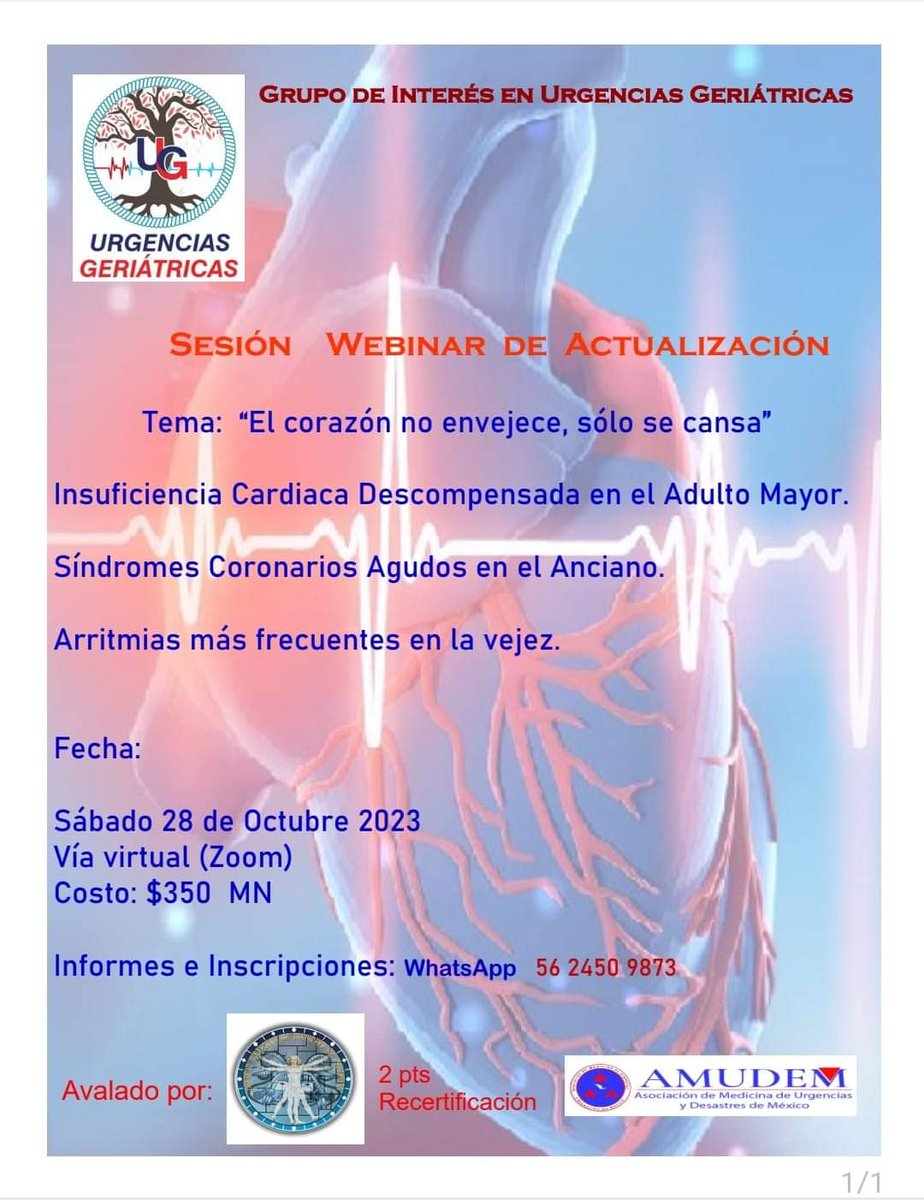 "El Corazón no envejece, solo se cansa"
Informes: (+521) 56 2450 9873