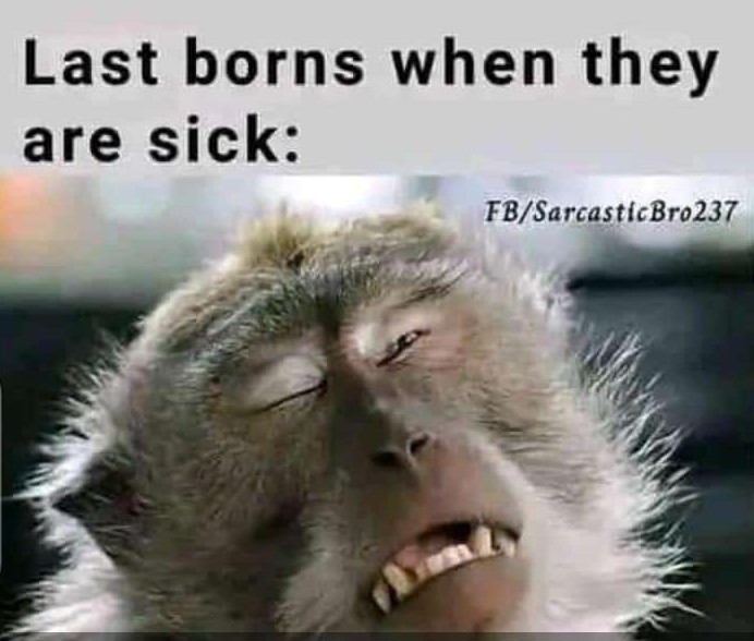 Satirical post:

No one, Last borns whenever they're sick🤣🤣🙌🙌

Greetings to all the Last Borns on this street