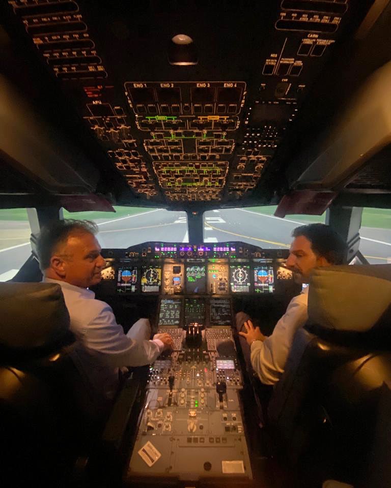 🌎 Countdown begins - our <a href="/globalairlines/">Global Airlines</a> a380s are prepping with our partners at Hi Fly - crews are constantly updated and trained in A380 operations on a recurring basis.  Here Captains Antonios Efthymiou and Joao Domingues are getting ready for a round of circuits to keep up